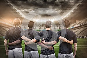 Composite image of rugby stadium