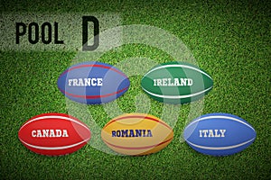 Composite image of rugby world cup pool d