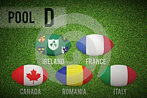 Composite image of rugby world cup pool d