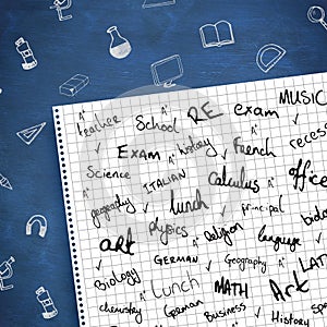 Composite image of school buzzwords