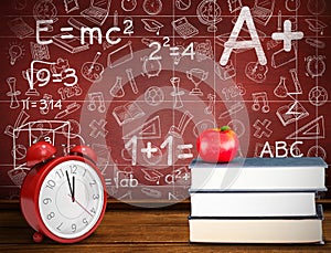 Composite image of school supplies