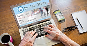 Composite image of screen of an online store