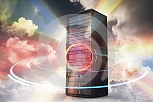 Composite image of server tower 3d
