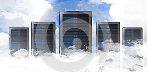 Composite image of server tower