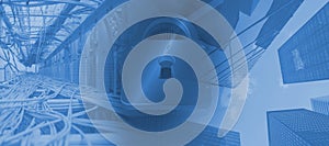 Composite image of shiny lock on black background