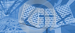 Composite image of shiny lock on black background 3d