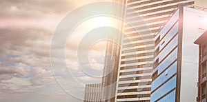 Composite image of sky over modern buildings