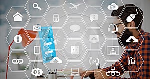 Composite image of smartphone apps icons