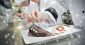 Composite image of snow