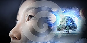 Composite image of composite image of solar system against white background