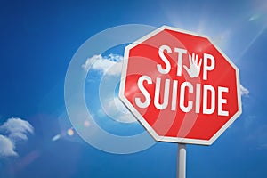 Composite image of stop suicide