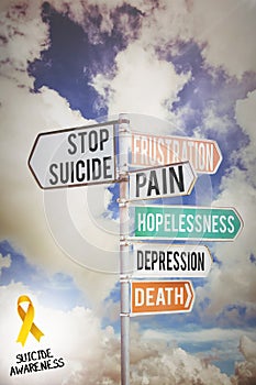 Composite image of suicide awareness ribbon