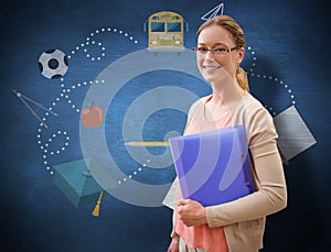Composite image of teaching student