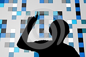 Composite image of technical background with squars