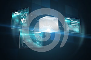 Composite image of technology interface