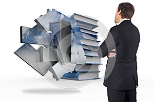 Composite image of thinking businessman