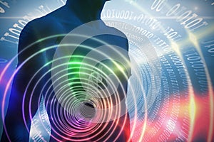 Composite image of view of a blue body