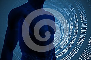 Composite image of view of a blue body