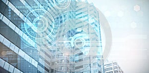 Composite image of view of modern office building