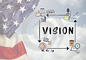 Composite image of vision graph with american flag