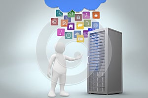 Composite image of white character orating