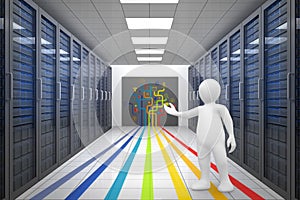 Composite image of white character orating