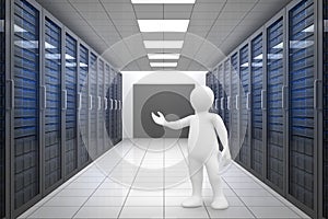 Composite image of white character orating