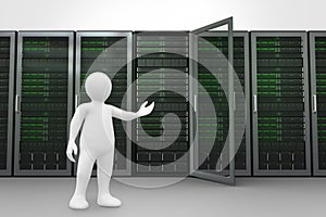 Composite image of white character orating