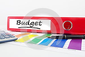 Composite image of word budget underlined