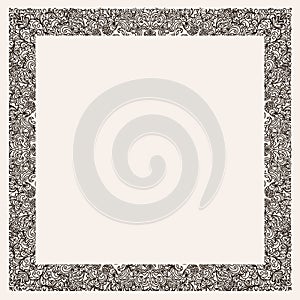 A composite pattern curls and spirals photo frame gray