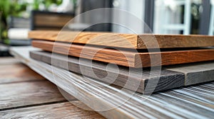 Composite Wood: Engineered wood product made from a combination of wood fibers, adhesives, and other materials, AI generated photo