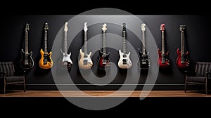 compositi guitar on wall