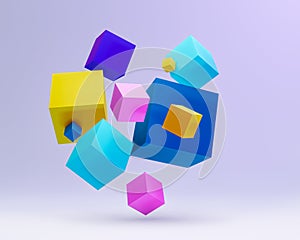 Composition with 3d cube