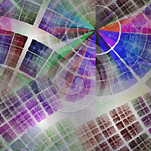 Composition of abstract radial grid