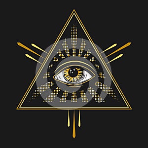 Composition with all seeing eye, eye of providence