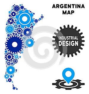 Composition Argentina Map of Gears