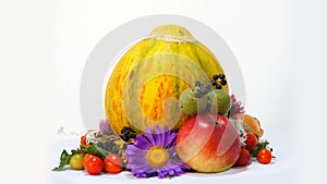 Composition of Autumn Attributes together with Melon