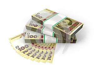 Composition with banknotes of ukrainian money