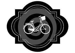 Composition of bicycle icon on white background