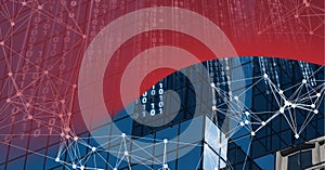 Composition of binary coding and networks of connections over cityscape