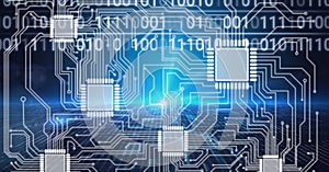 Composition of binary coding over computer processor circuit board