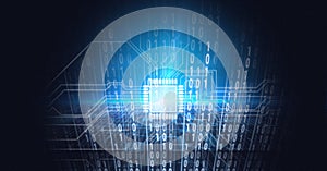 Composition of binary coding over computer processor circuit board