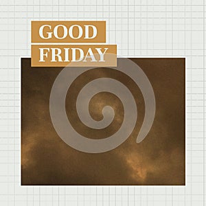 Composition of blessed good friday text over clouds