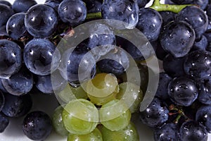 Composition with blue and green grape