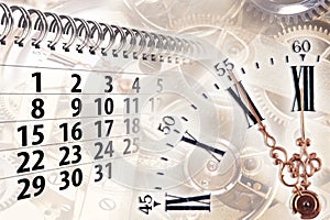 Time concept with clock and calendar