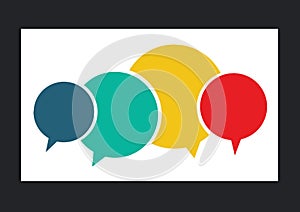 Composition of colourful bubbles icon on white background