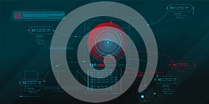 Composition of computer HUD interface with Code Architecture.