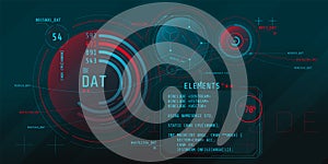 Composition of computer HUD interface with Coding.