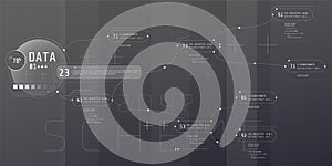 Composition of computer HUD interface with Coding Architecture.