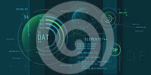 Composition of computer HUD interface with Coding.